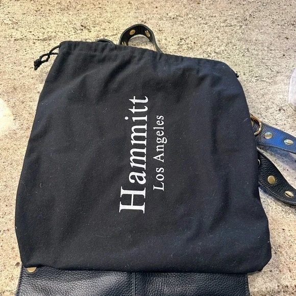 Hammitt Black Leather Bag with Gold and Red Details - Picture 3 of 4